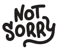 Sorry Black And White Sticker by BOMBONATOR_WOLPH