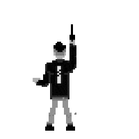 Black And White Pixel Sticker by bandaingrime