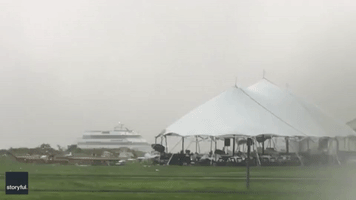 Strong Winds Blow Over New Jersey Wedding Tent