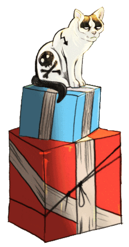 bummfilm giphyupload cat birthday present Sticker