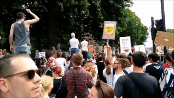 Protesters Chant 'May Must Go' During Whitehall Protest