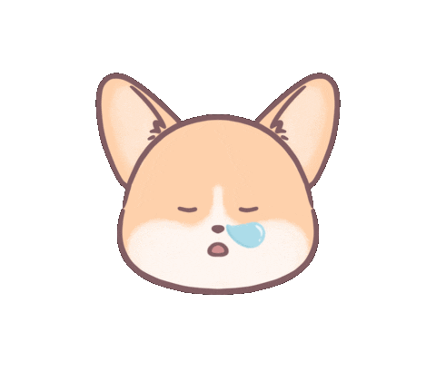 Tired Welsh Corgi Sticker