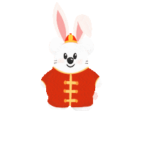 Chinese Bunny Sticker by Cloversoft