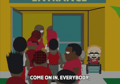 gang children sitting in pews GIF by South Park 