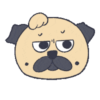 grumpydog3104 pug grumpydog Sticker