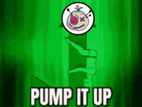 voodootoken giphygifmaker memecoin pump it up green candle GIF