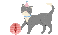Party Animal Cat Sticker by Meri Meri