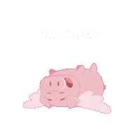 Tired Flying Pig Sticker by PositivelyPigasus