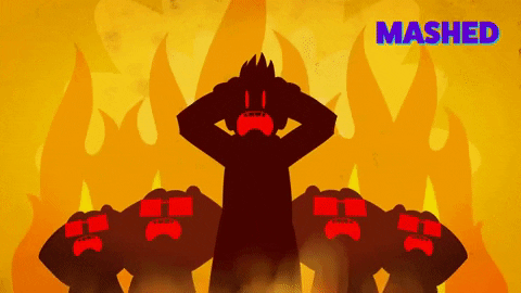 Scared On Fire GIF by Mashed