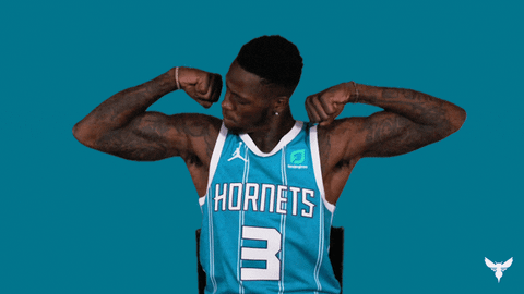 Flexing Work Out GIF by Charlotte Hornets