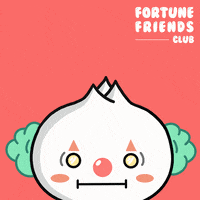 FortuneFriends_ food character clown asian GIF