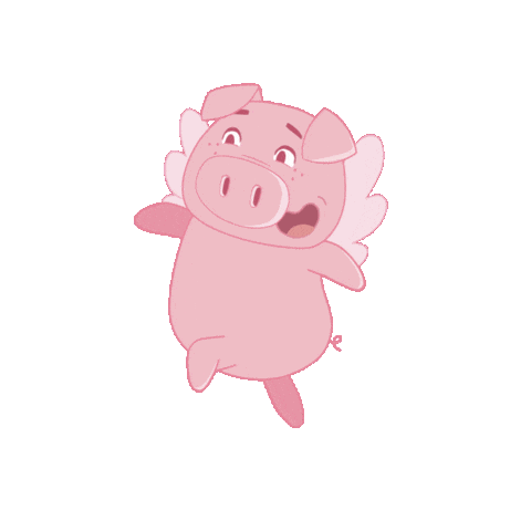 Happy Flying Pig Sticker by PositivelyPigasus
