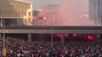 Ajax Fans Create Intense Pre-Game Atmosphere