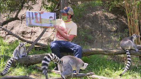 OaklandZoo giphygifmaker animals books reading GIF