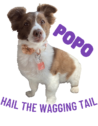 Cute Dog Wagging Tail Sticker
