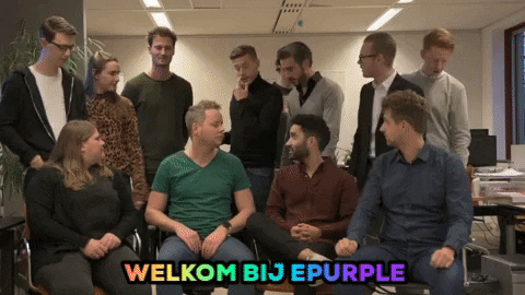 Epurple giphygifmaker marketing social media welcome GIF