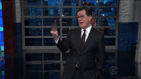 donald trump middle finger GIF by The Late Show With Stephen Colbert