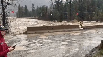 River Rages as Evacuations Ordered in Merritt, British Columbia