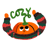 Sweater Weather Pumpkin Sticker by MishaXgraphic