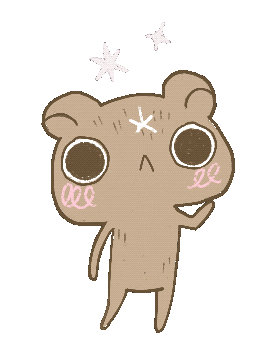 emmbrr kawaii confused bear sparkle Sticker