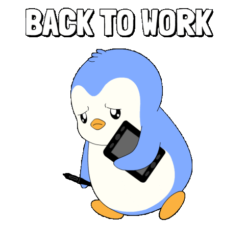 Work Working Sticker by Pudgy Penguins