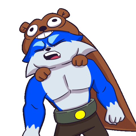 Yell Blue Cat Sticker by Toshithecat