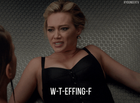 #younger #youngertv #hilary duff #wtf #what #party #angry #drunk GIF by TV Land