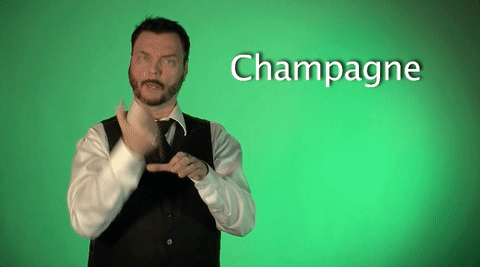 sign language champagne GIF by Sign with Robert