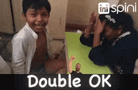 spini face reaction spini kids reaction double ok GIF
