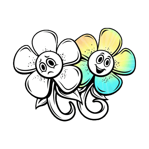 dyedhappyco love trippy vibes flowers Sticker