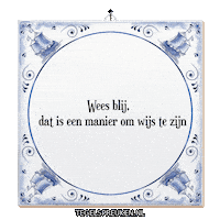 Vrolijk Geluk Sticker by Tegelspreuken.nl