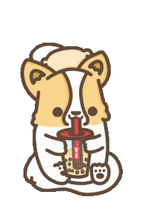 GongChaSg cute drink friendship corgi Sticker