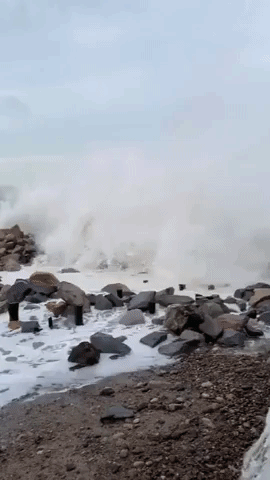 Waves Crash in Puerto Vallarta as Hurricane Kay Hits Mexico