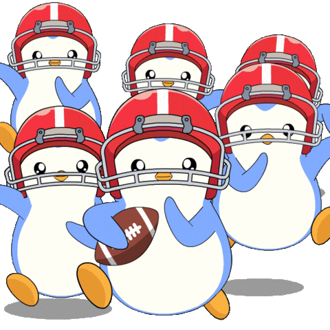 Huddle Up Lets Go Sticker by Pudgy Penguins