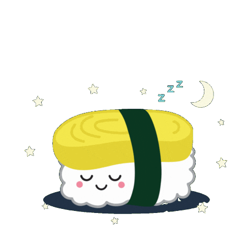 Sleepy Sushi Sticker by theweebean