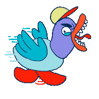 magicalcorneranimator pato cuac cuac design pato azul Sticker