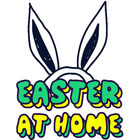 Stay Home Easter Bunny Sticker