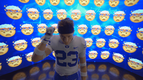 Byu Football Mind Blown GIF by BYU Cougars