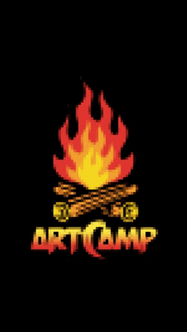 artcamp giphygifmaker pixel logo fire GIF