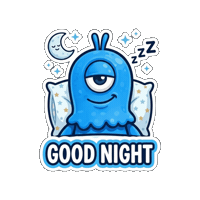Sleepy Good Night Sticker by Momo & Tulus