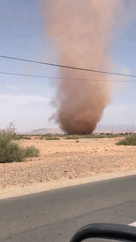 Dust Devil Seen Swirling South of Marrakesh