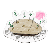 kelleellee food flower potato kelleellee Sticker