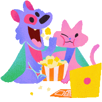 Cat Popcorn Sticker by jecamartinez