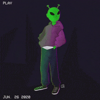 JuliaRTurano glitch alien character ufo GIF