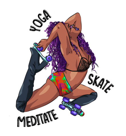 Yoga Skate Sticker by wazzupcatita