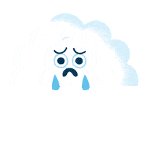 Sad Its Raining Sticker by Mauro Gatti
