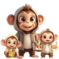 Cute Monkeys Sticker