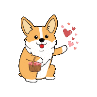 petiquepets valentines day corgi petique valentines dog Sticker