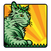 Good Morning Cat Sticker by Electric Catnip