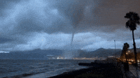 Large Waterspout Spins Near Italian City of Salerno